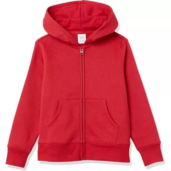 Amazon Essentials Girls and Toddlers Fleece ZipUp Hoodie SweatshirtRed