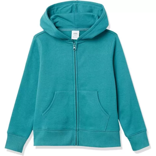 Amazon Essentials Girls and Toddlers Fleece ZipUp Hoodie SweatshirtTeal Blue