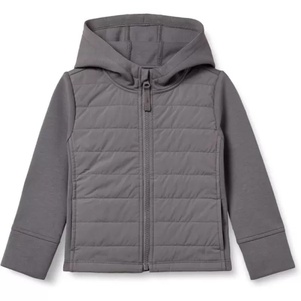 Amazon Essentials Girls and Toddlers Hooded FullZip Active JacketGrey