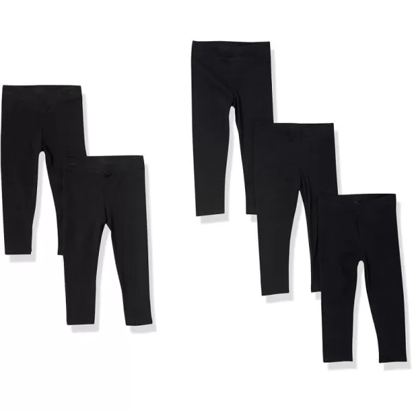 Amazon Essentials Girls and Toddlers Leggings Multipacks5 Black