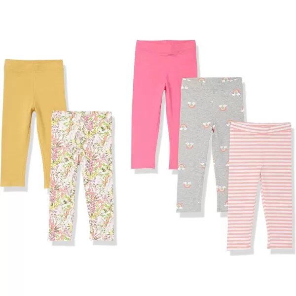 5 Grey Rainbow/Mustard Yellow/Pink/Red Stripe/White Floral