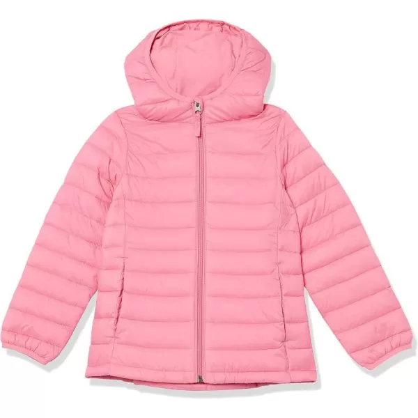 Amazon Essentials Girls and Toddlers Lightweight WaterResistant Packable Hooded Puffer JacketBright Pink