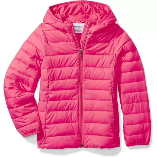 Amazon Essentials Girls and Toddlers Lightweight WaterResistant Packable Hooded Puffer JacketDark Pink