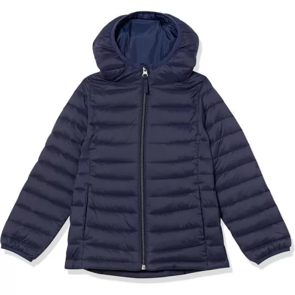 Amazon Essentials Girls and Toddlers Lightweight WaterResistant Packable Hooded Puffer JacketNavy