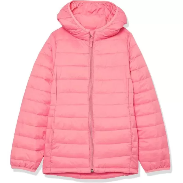 Amazon Essentials Girls and Toddlers Lightweight WaterResistant Packable Hooded Puffer JacketPink