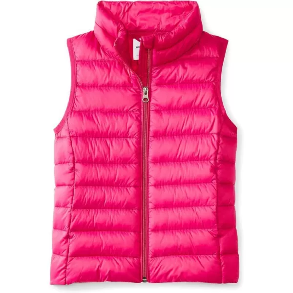 Amazon Essentials Girls and Toddlers Lightweight WaterResistant Packable Puffer VestFuchsia