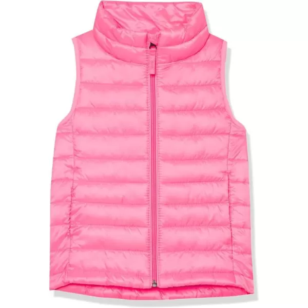 Amazon Essentials Girls and Toddlers Lightweight WaterResistant Packable Puffer VestNeon Pink