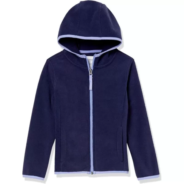 Amazon Essentials Girls and Toddlers Polar Fleece FullZip Hooded Lightweight JacketNavy