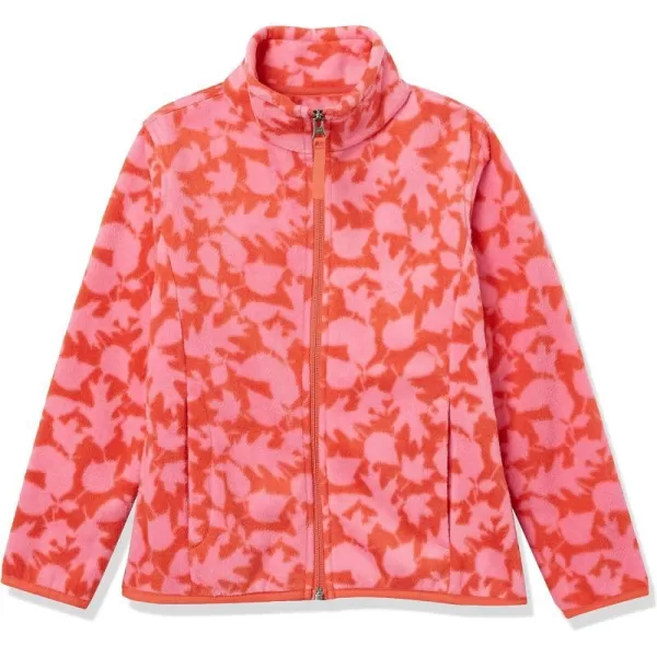 Polyester Orange Pink Leaf Print