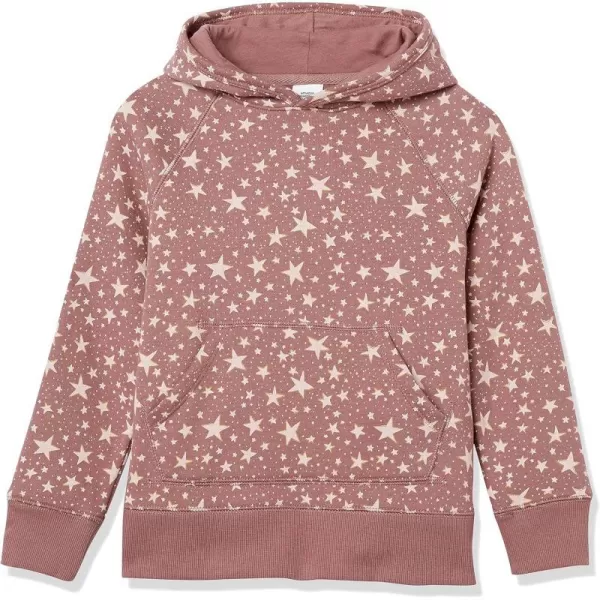 Amazon Essentials Girls and Toddlers Pullover Hoodie SweatshirtMauve Stars