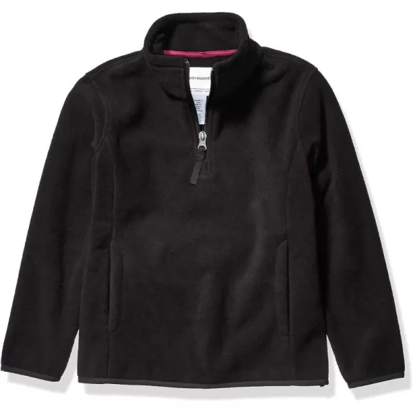 Amazon Essentials Girls and Toddlers QuarterZip Polar Fleece JacketRecycled Polyester Black