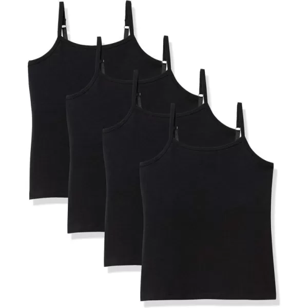 Amazon Essentials Girls and Toddlers Shelf Layering Camisole Pack of 4Black