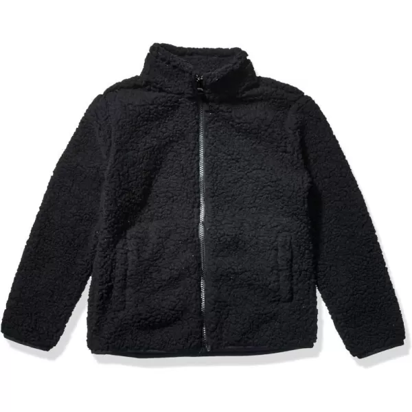 Amazon Essentials Girls and Toddlers Sherpa Fleece FullZip JacketBlack