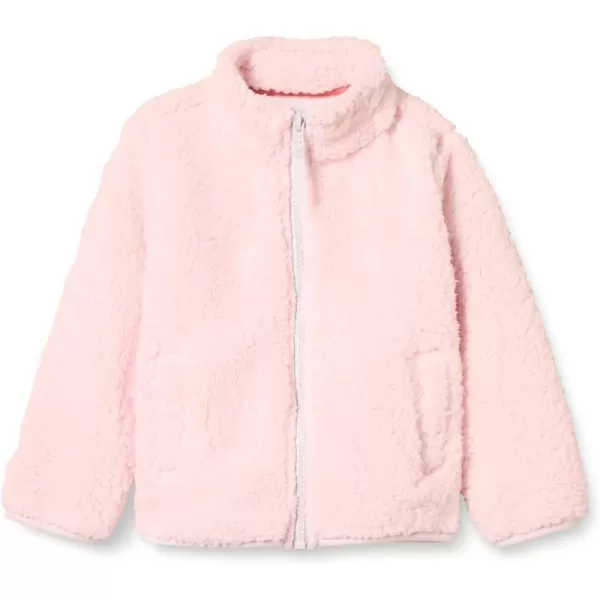 Amazon Essentials Girls and Toddlers Sherpa Fleece FullZip JacketLight Pink