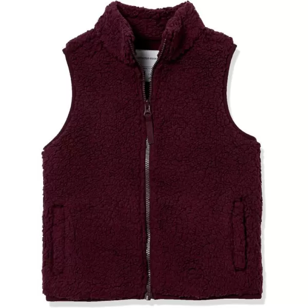 Amazon Essentials Girls and Toddlers Sherpa Fleece VestBurgundy