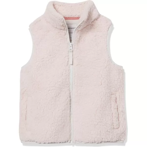 Amazon Essentials Girls and Toddlers Sherpa Fleece VestLight Pink