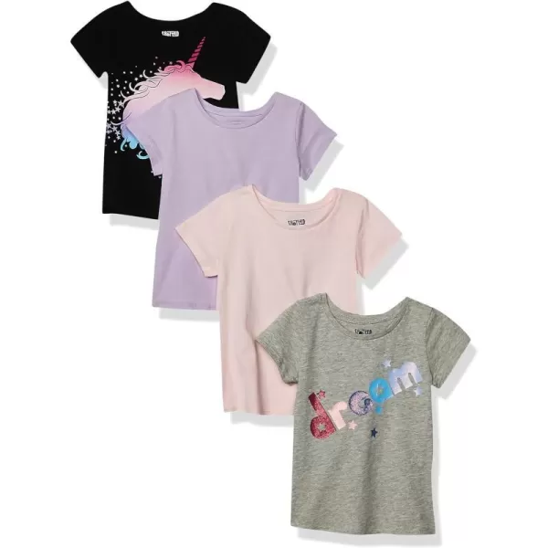 4 Black Unicorn/Grey Text Print/Lilac/Pale Peach