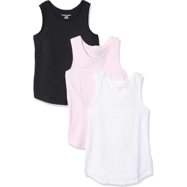 Amazon Essentials Girls and Toddlers Tank Top Multipacks3 BlackPinkWhite