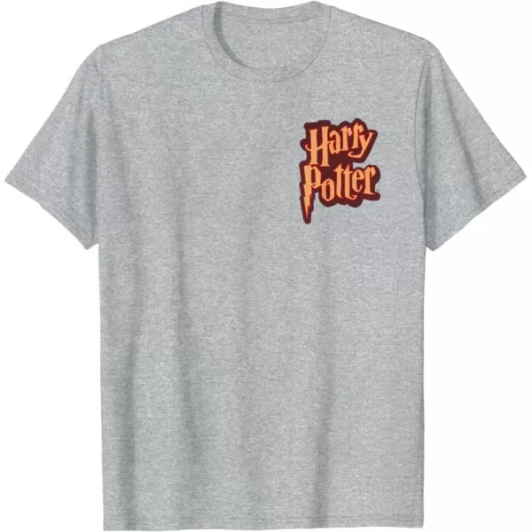 Amazon Essentials Harry Potter Front and Back Gryffindor Collegiate Collage TShirtHeather Grey