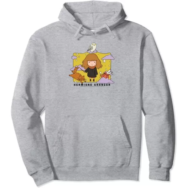 Amazon Essentials Harry Potter Hermione Granger Icons Cartoon Portrait Pullover HoodieHeather Grey