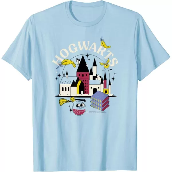 Amazon Essentials Harry Potter Hogwarts Castle Smiling Icons TShirtBaby Blue