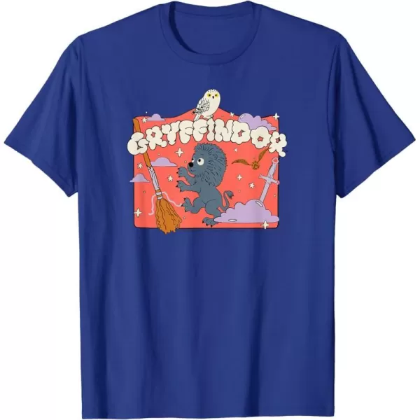 Amazon Essentials Harry Potter Hogwarts Gryffindor House Cartoon Scene TShirtRoyal Blue