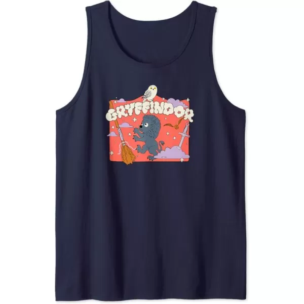 Amazon Essentials Harry Potter Hogwarts Gryffindor House Cartoon Scene Tank TopNavy Blue