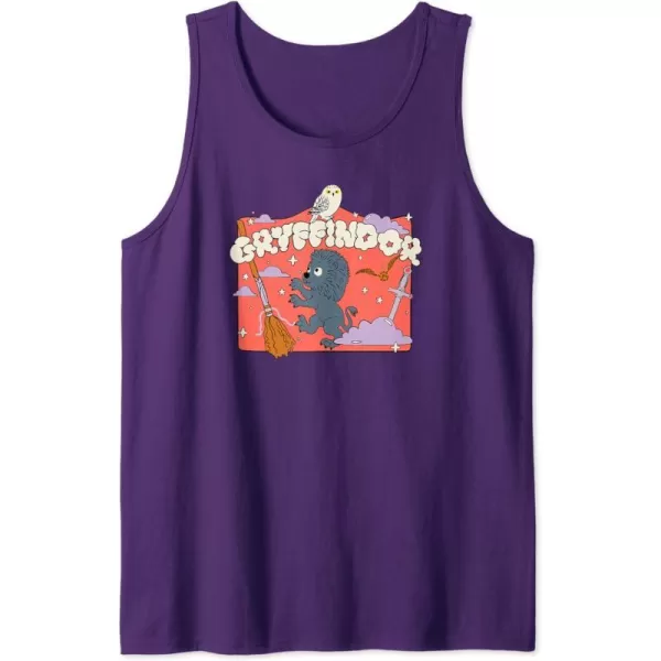 Amazon Essentials Harry Potter Hogwarts Gryffindor House Cartoon Scene Tank TopPurple