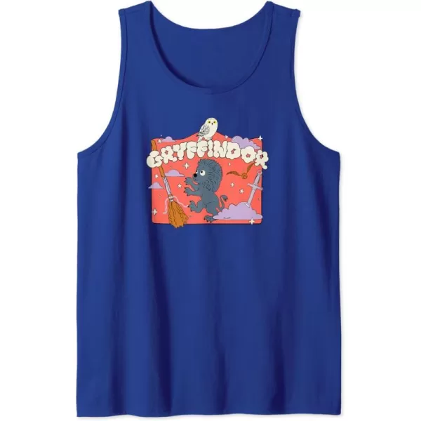 Amazon Essentials Harry Potter Hogwarts Gryffindor House Cartoon Scene Tank TopRoyal Blue