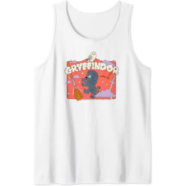 Amazon Essentials Harry Potter Hogwarts Gryffindor House Cartoon Scene Tank TopWhite