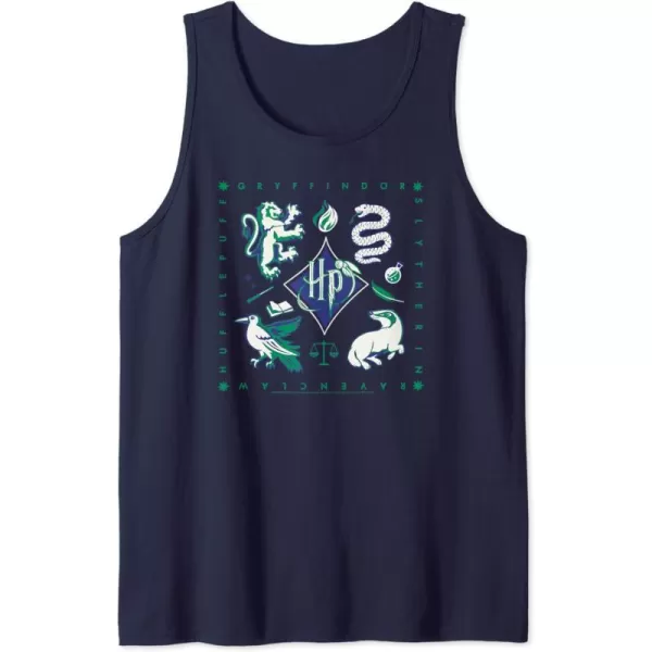 Amazon Essentials Harry Potter Hogwarts Houses Square Tank TopNavy Blue