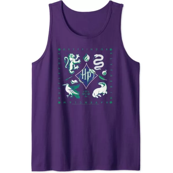 Amazon Essentials Harry Potter Hogwarts Houses Square Tank TopPurple