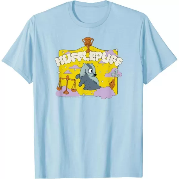 Amazon Essentials Harry Potter Hogwarts Hufflepuff House Cartoon Scene TShirtBaby Blue