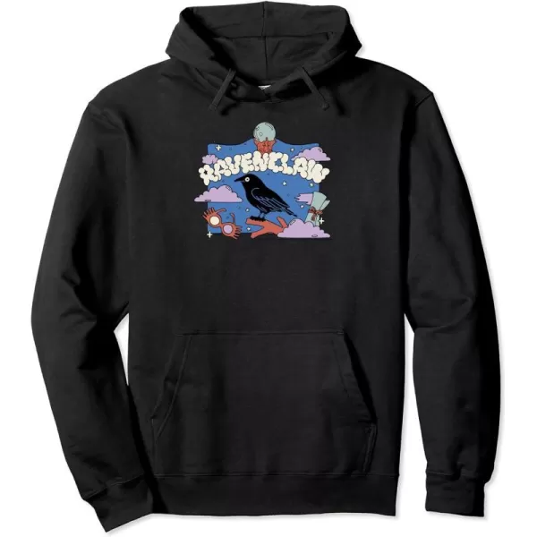Amazon Essentials Harry Potter Hogwarts Ravenclaw House Cartoon Scene Pullover HoodieBlack