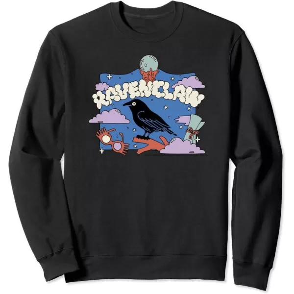 Amazon Essentials Harry Potter Hogwarts Ravenclaw House Cartoon Scene SweatshirtBlack