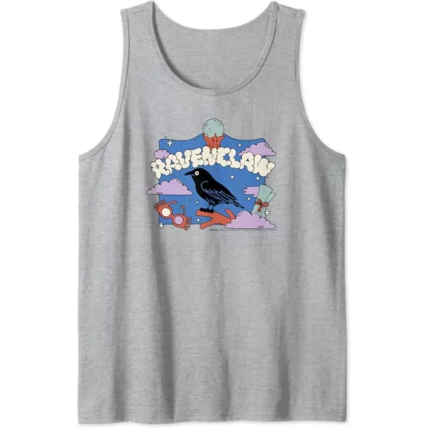 Amazon Essentials Harry Potter Hogwarts Ravenclaw House Cartoon Scene Tank TopHeather Grey