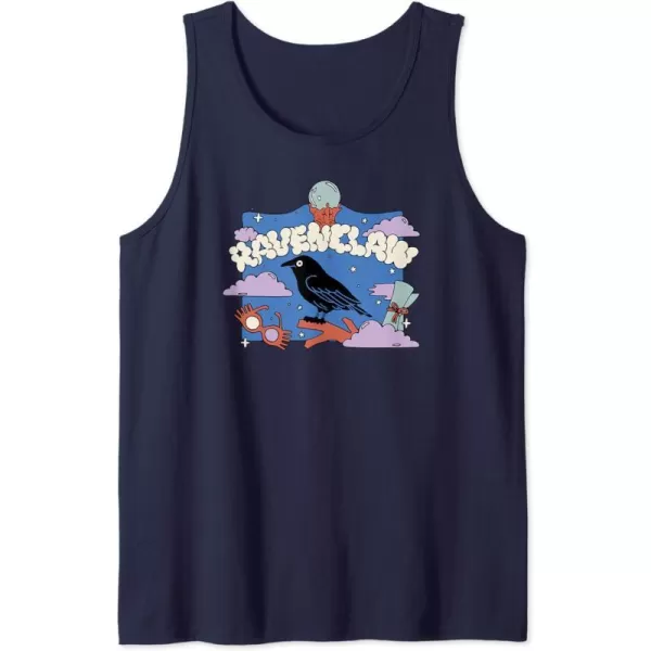 Amazon Essentials Harry Potter Hogwarts Ravenclaw House Cartoon Scene Tank TopNavy Blue