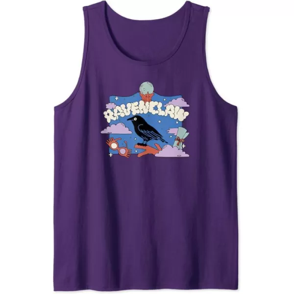 Amazon Essentials Harry Potter Hogwarts Ravenclaw House Cartoon Scene Tank TopPurple