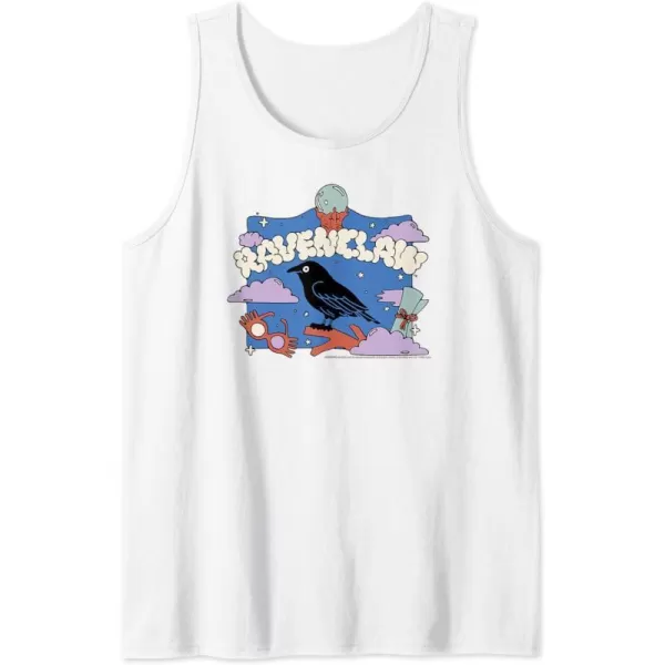 Amazon Essentials Harry Potter Hogwarts Ravenclaw House Cartoon Scene Tank TopWhite