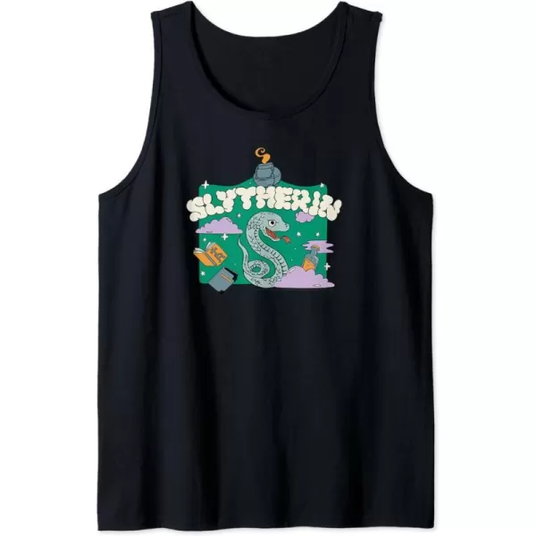 Amazon Essentials Harry Potter Hogwarts Slytherin House Cartoon Scene Tank TopBlack