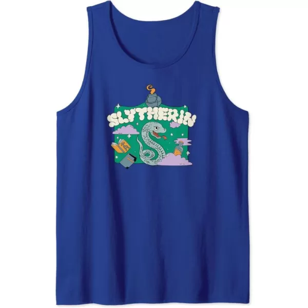 Amazon Essentials Harry Potter Hogwarts Slytherin House Cartoon Scene Tank TopRoyal Blue