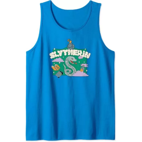 Amazon Essentials Harry Potter Hogwarts Slytherin House Cartoon Scene Tank TopSapphire Blue