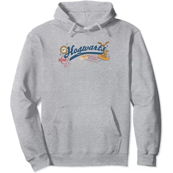 Amazon Essentials Harry Potter Hogwarts Varsity Icons Pullover HoodieHeather Grey