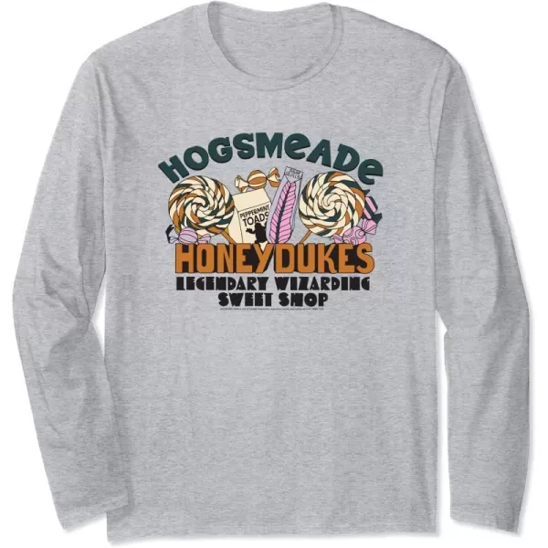 Amazon Essentials Harry Potter Honeydukes Legendary Wizarding Sweet Shop Long Sleeve TShirtHeather Grey
