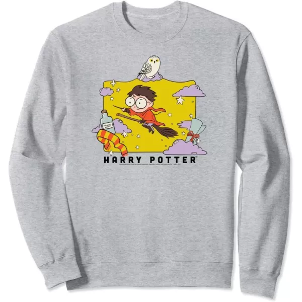 Amazon Essentials Harry Potter Icons Cartoon Portrait SweatshirtHeather Grey