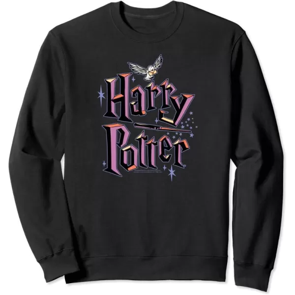 Amazon Essentials Harry Potter Multicolor Purple Logo SweatshirtBlack