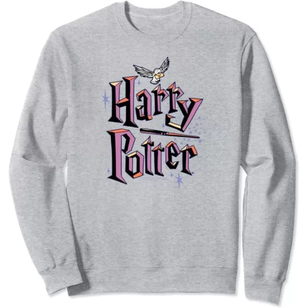 Amazon Essentials Harry Potter Multicolor Purple Logo SweatshirtHeather Grey