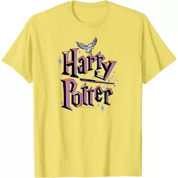 Amazon Essentials Harry Potter Multicolor Purple Logo TShirtLemon Yellow