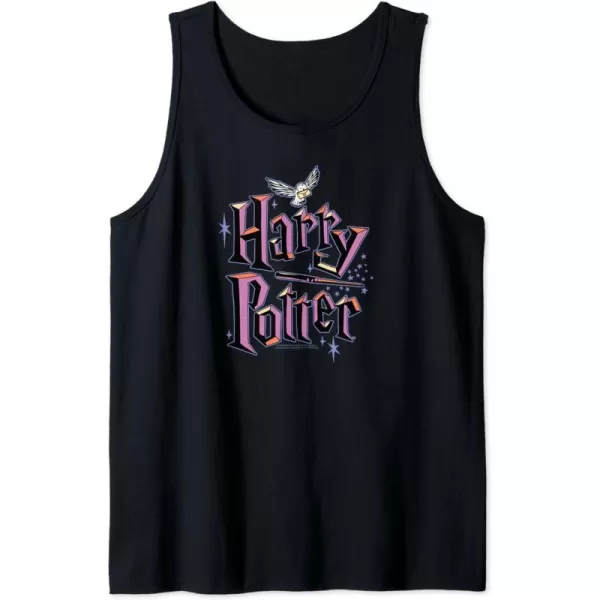 Amazon Essentials Harry Potter Multicolor Purple Logo Tank TopBlack