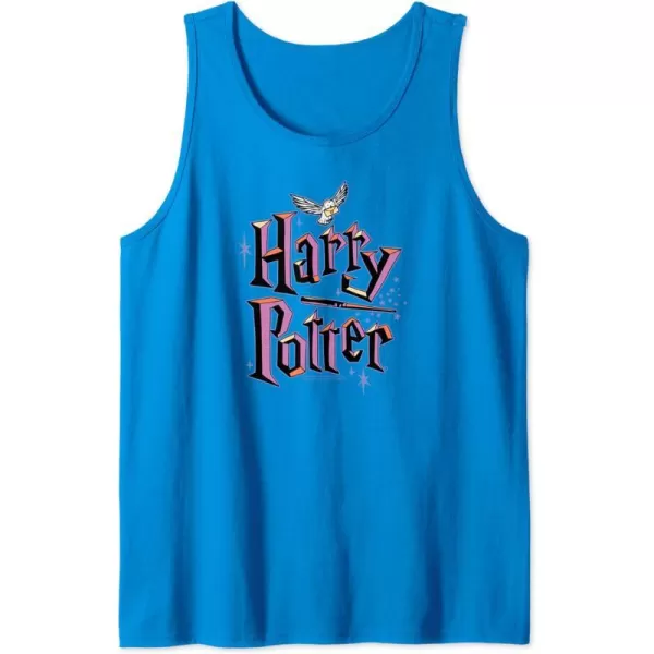 Amazon Essentials Harry Potter Multicolor Purple Logo Tank TopSapphire Blue